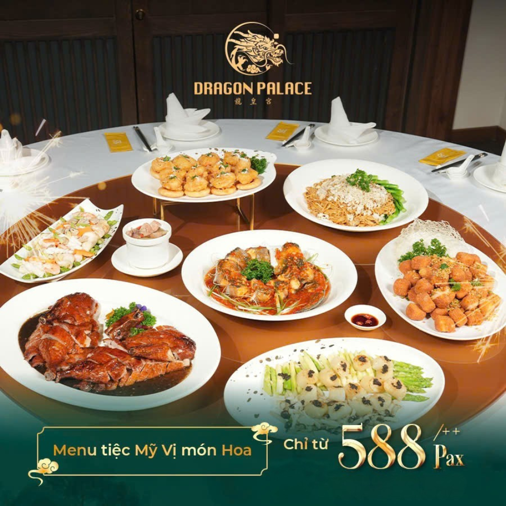 Nhà hàng ẩm thực Trung Hoa với thực đơn đa dạng, hội tụ dimsum, hải sản và món Quảng Đông chuẩn vị.